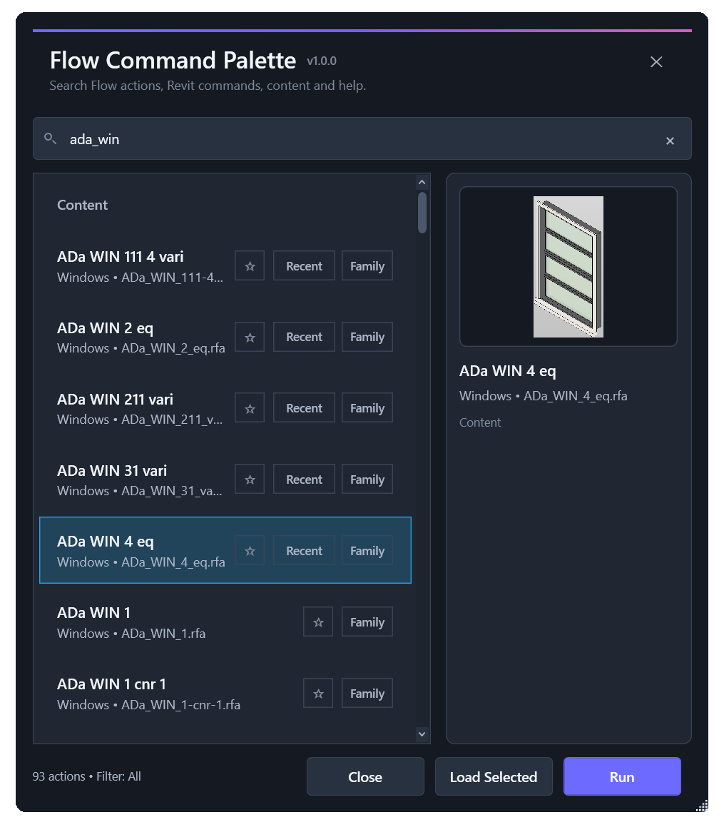 Flow Command Palette interface