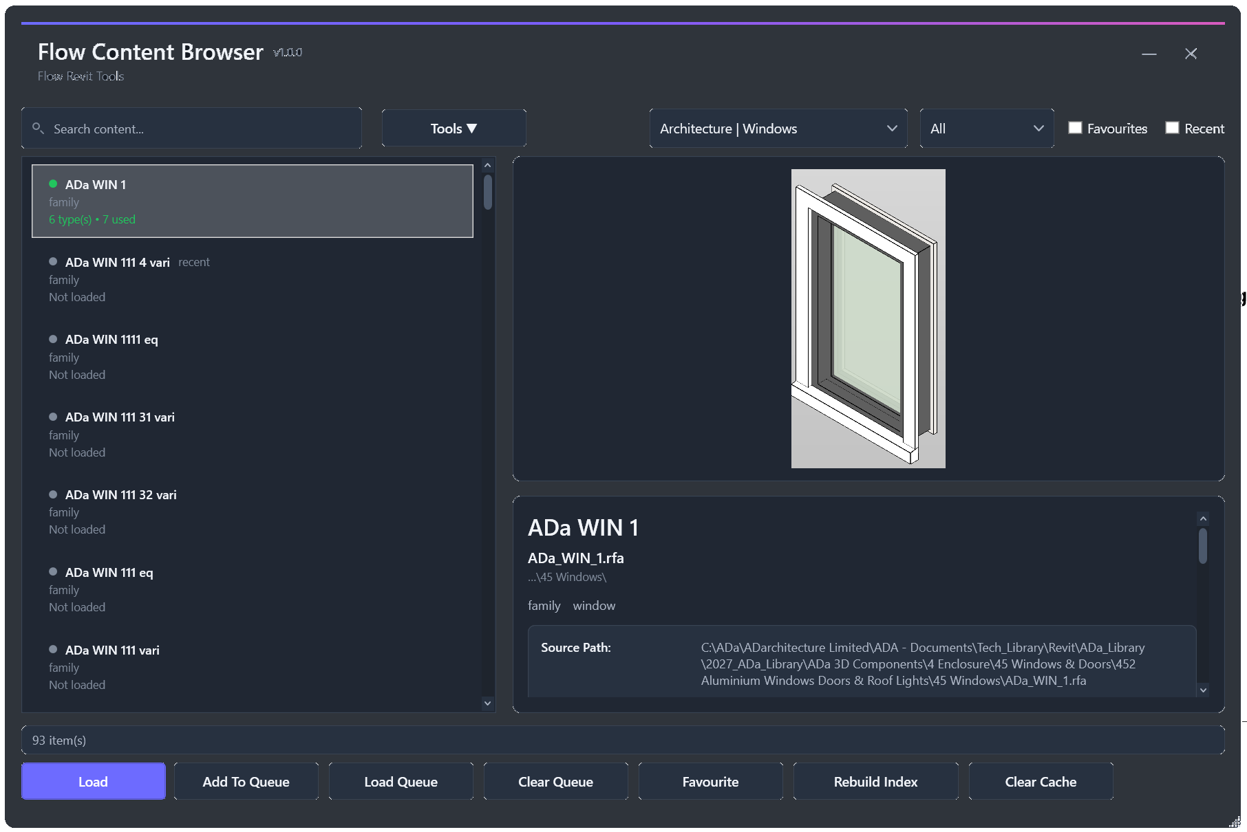 Flow Content Browser interface