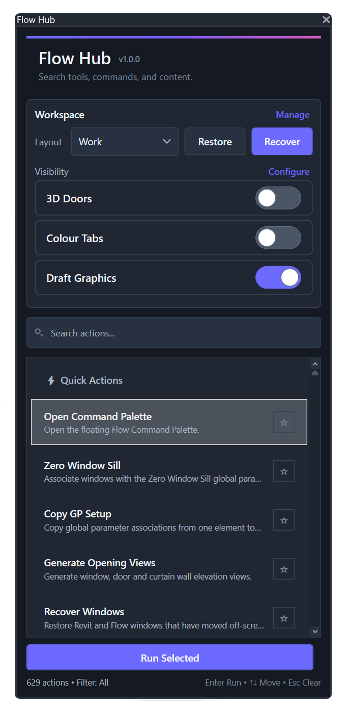 Flow Hub interface