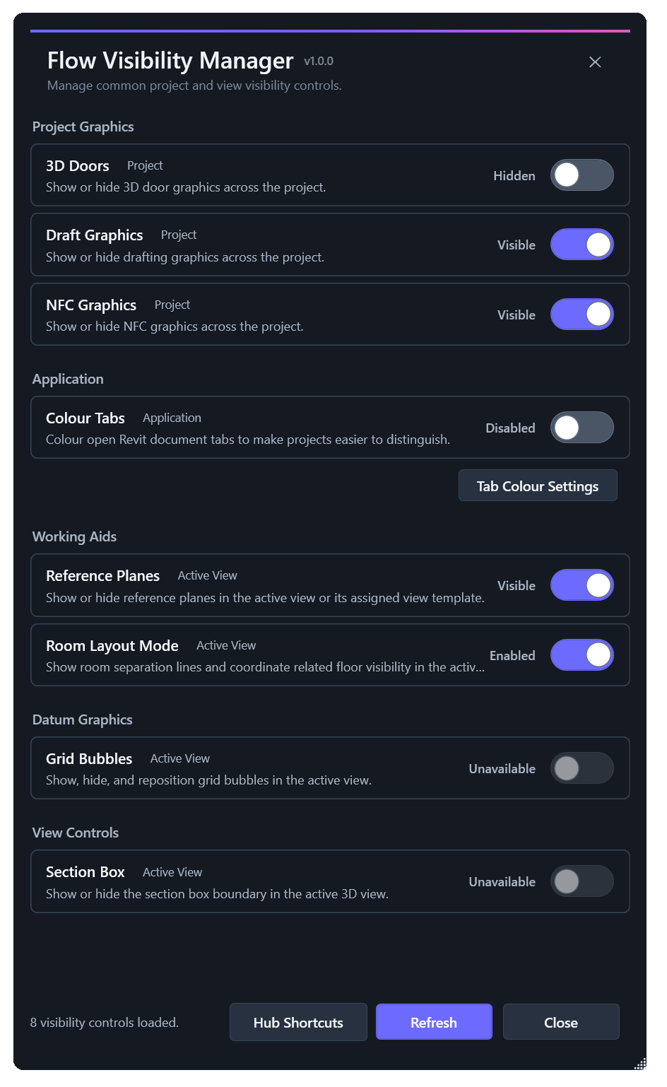 Flow Visibility Manager interface