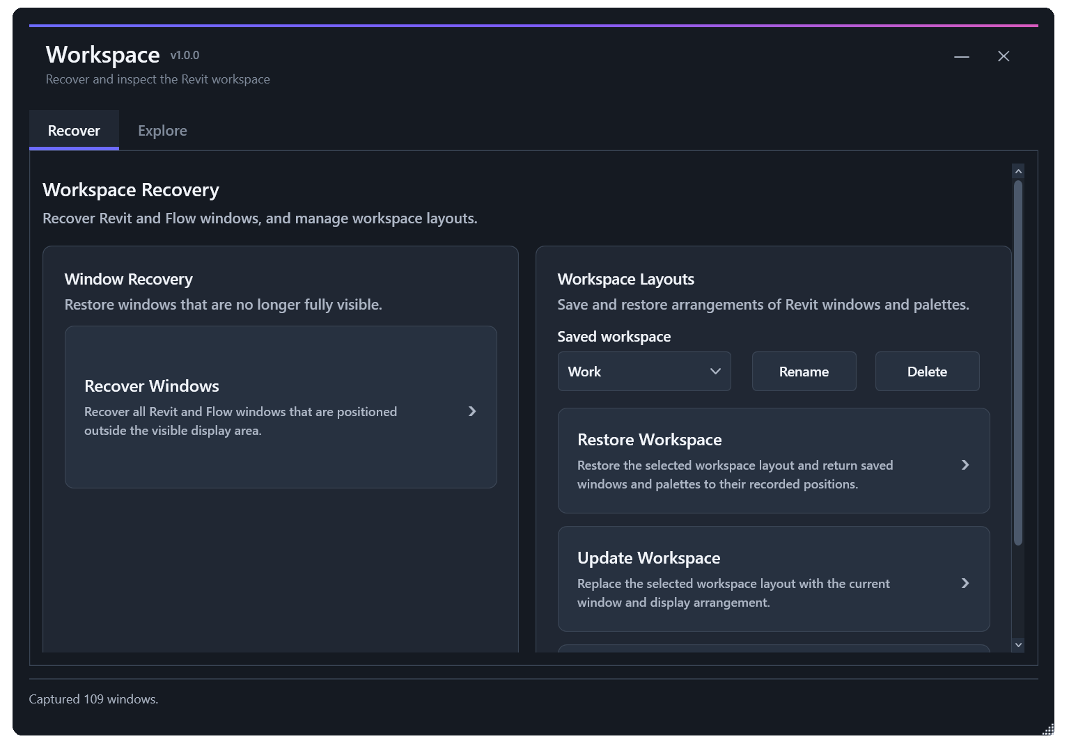 Flow Workspace interface